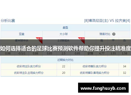 如何选择适合的足球比赛预测软件帮助你提升投注精准度